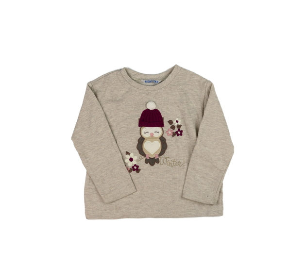 Hnědá melírovaná lesklá mikina Mayoral 