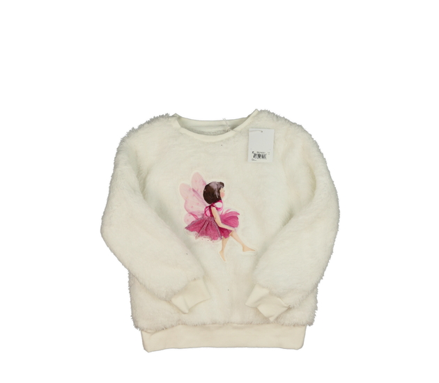 Nová bílá chlupatá mikina s vílou Next