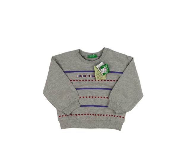 Nová šedá mikina se srdci Benetton 