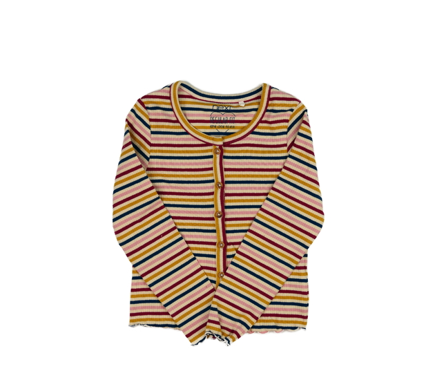 Pruhovaný kratší propínací svetr Next