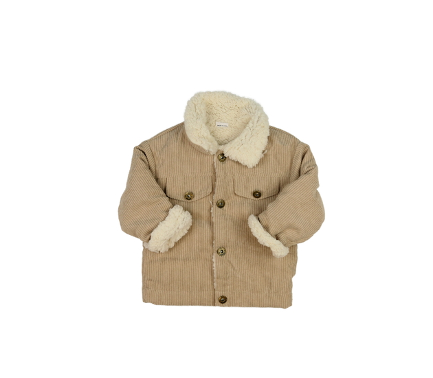 Hnědý košilový kabátek s vnitřním chlupem 