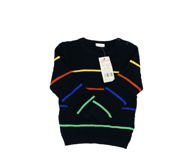 Nový tmavý svetr s barevnými pruhy F&F