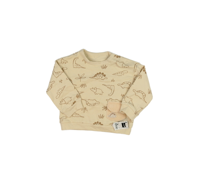 Nová hnědá mikina s dinosaury 