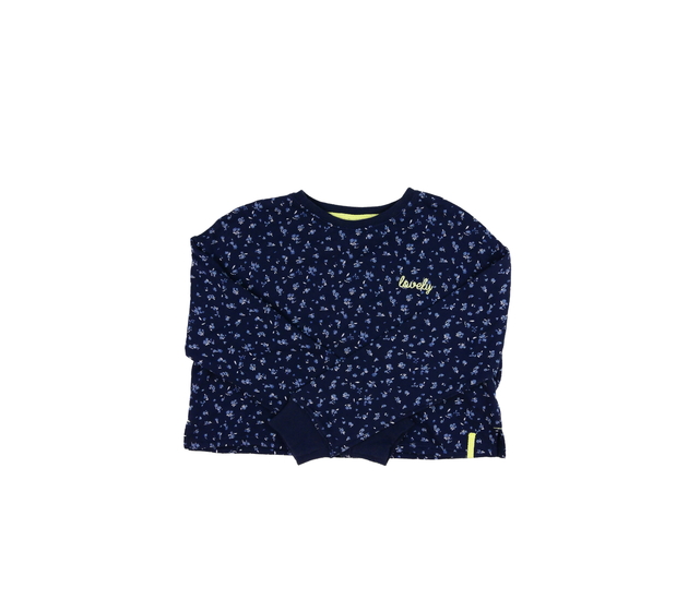 Modrá crop mikina s květinami Next