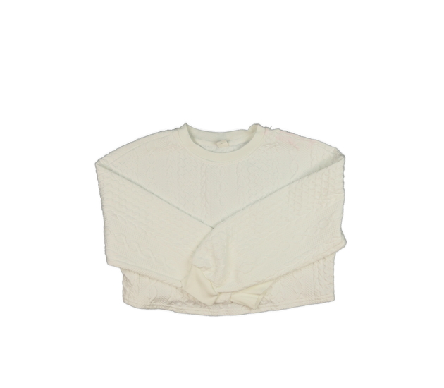 Bílá crop mikina vzorovaná