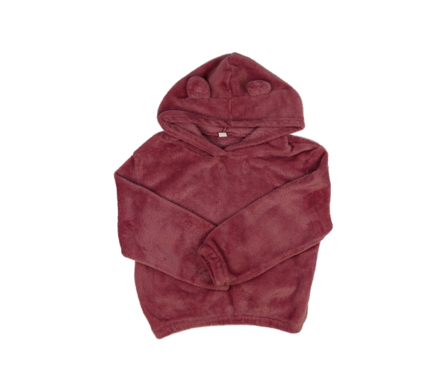 Růžová huňatá kratší mikina 