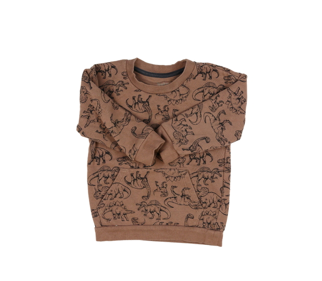 Hnědá mikina s dinosaury Nutmeg