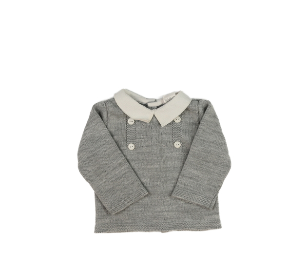 Šedý svetr s límečkem 