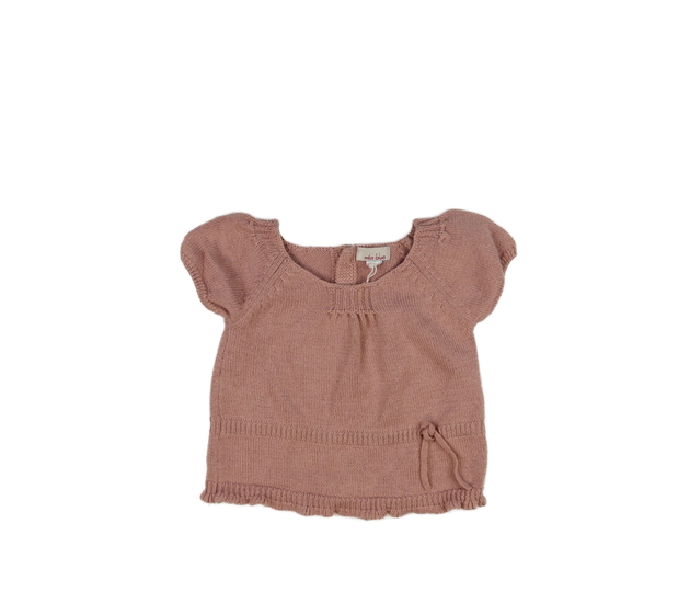 Růžový svetr s krátkým rukávem 