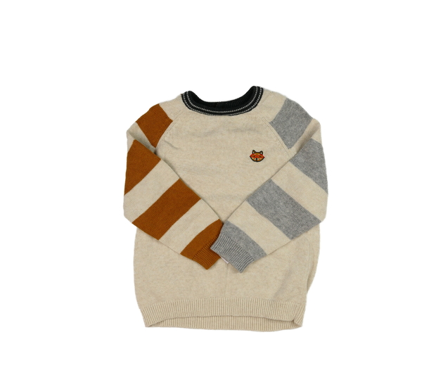 Hnědý svetr s pruhy na ramenou Mayoral