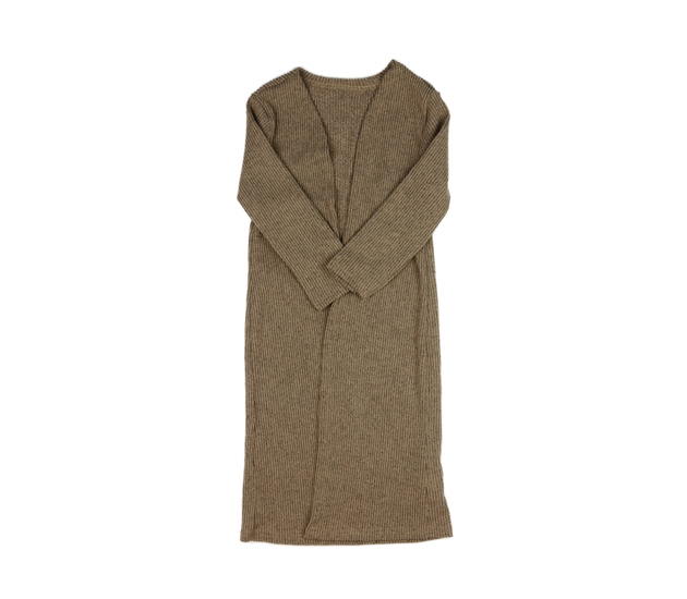 Hnědý žebrovaný kardigan