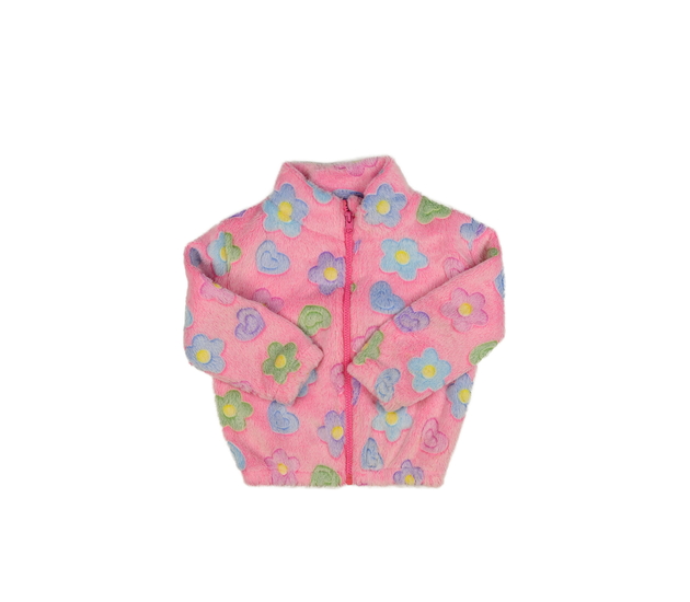 Růžová mikina s květinami 