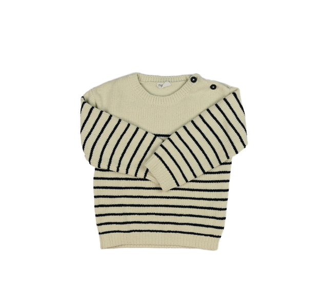 Krémový svetr s tmavými pruhy F&F