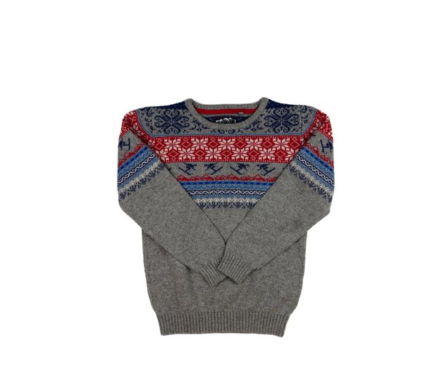 Barevně vzorovaný šedý svetr Tu 
