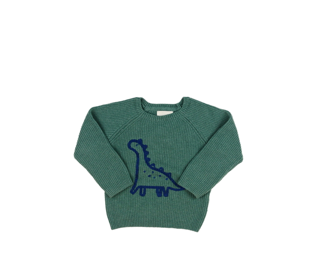 Zelený svetr s dinosaurem Primark 