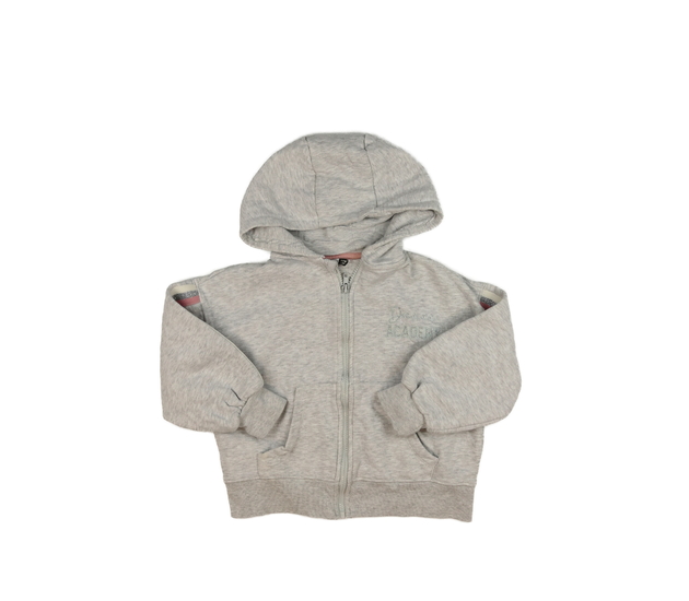 Šedá melírovaná mikina s barevnými pruhy