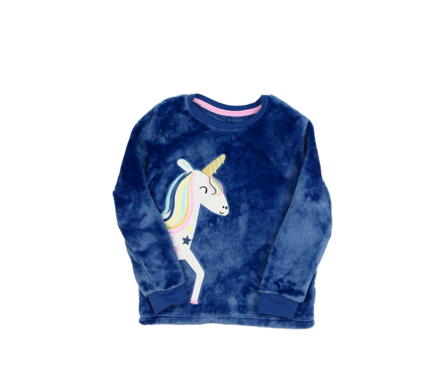 Modrá chlupatá mikina s jednorožcem George