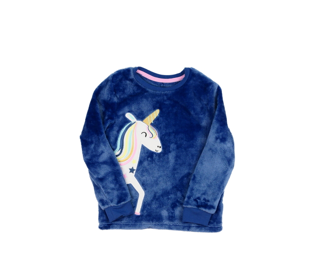 Modrá chlupatá mikina s jednorožcem George