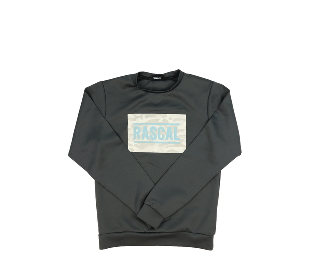 Šedá mikina s nápisem 