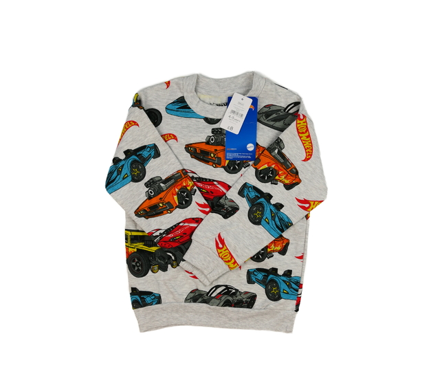 Nová šedá mikina s auty Nutmeg