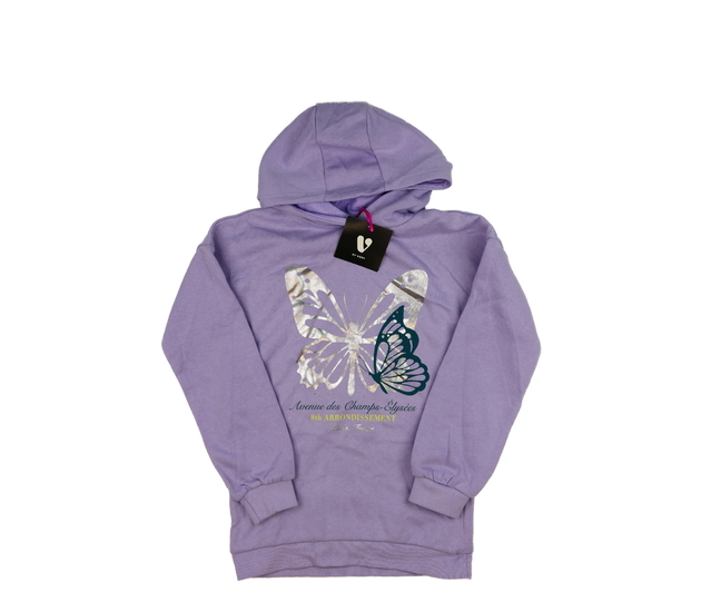 Fialová mikina s motýlkem 