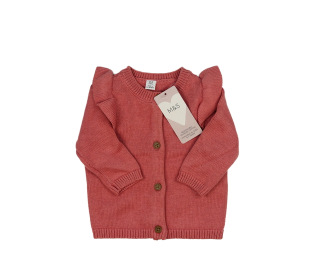 Nový tmavě růžový svetr s volánky M&S