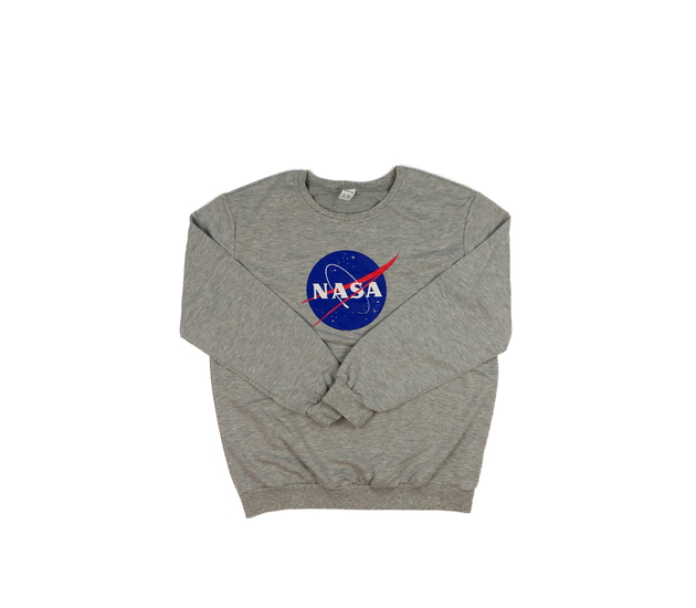 Šedá melírovaná mikina s motivem NASA