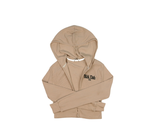 Hnědý krátký kardigan s kapucí George