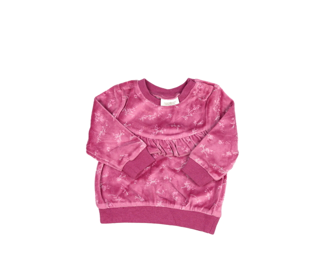 Růžová květinová mikina s volánky Next