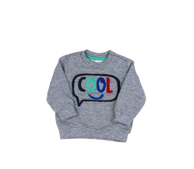 Modrá melírovaná mikina s nápisem C&A