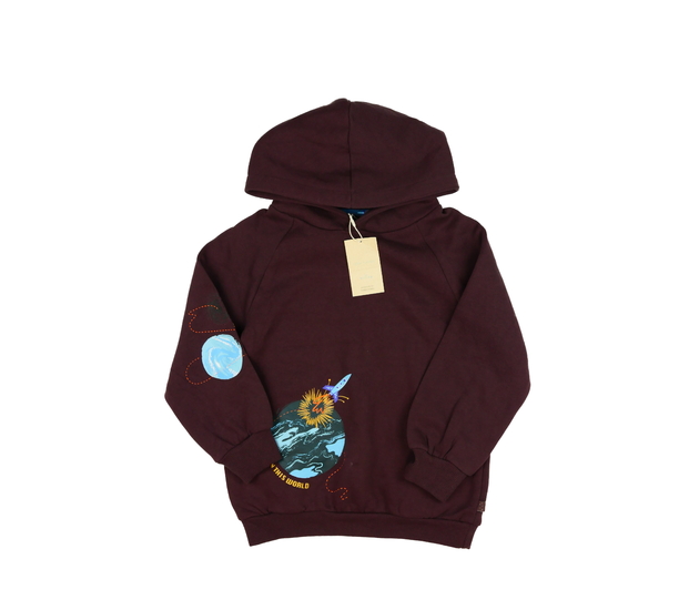 Nová hnědá mikina s vesmírným motivem 