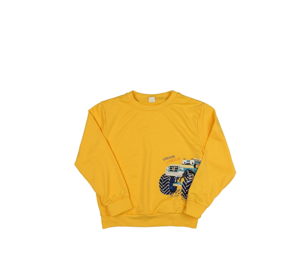 Žlutá slabá mikina s autem 