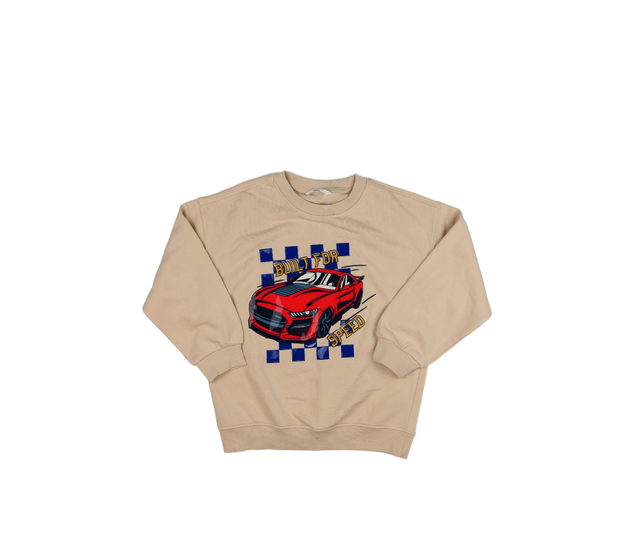 Světle hnědá mikina s autem M&S