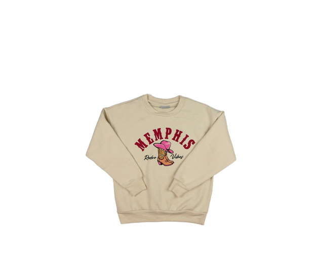 Hnědá mikina s kovbojským motivem 