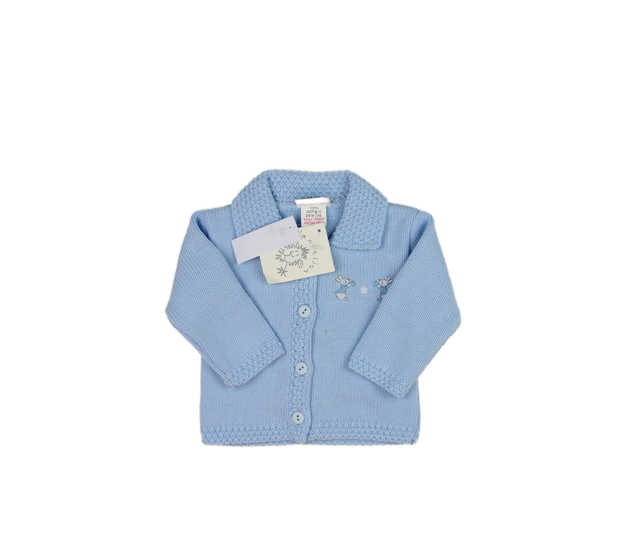 Nový modrý svetr se zajíčky 