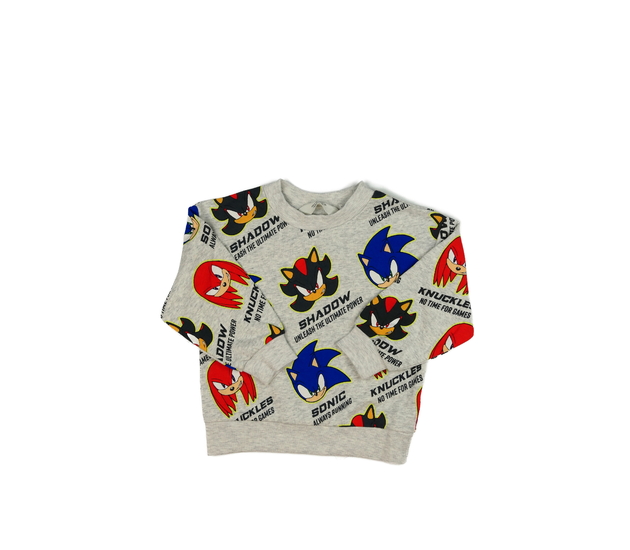 Šedá melírovaná mikina Sonic H&M