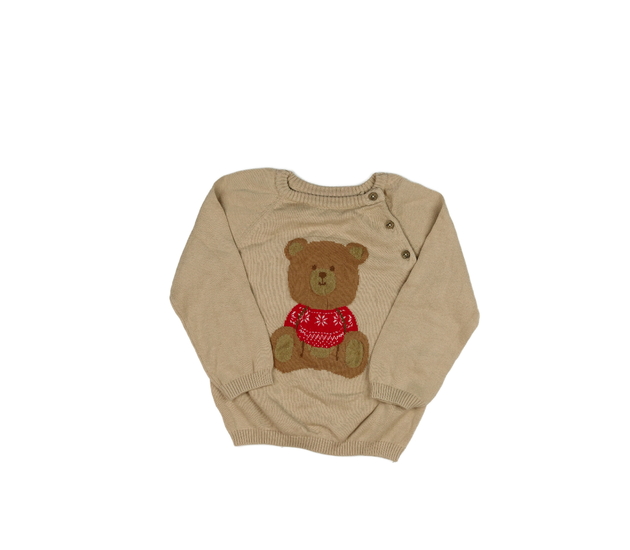 Hnědý svetr s medvědem Tu 