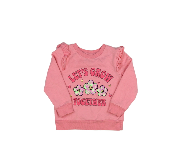 Růžová mikina s volánky a květinami George