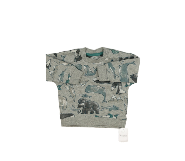 Nová šedá mikina se zvířátky Nutmeg