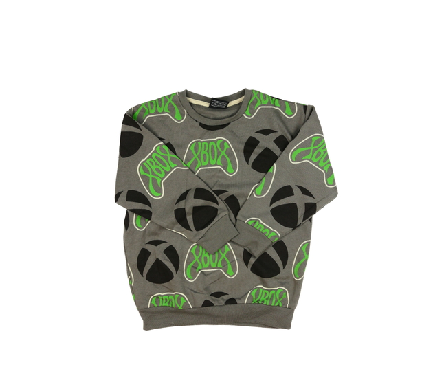 Šedá mikina s potiskem Xbox 