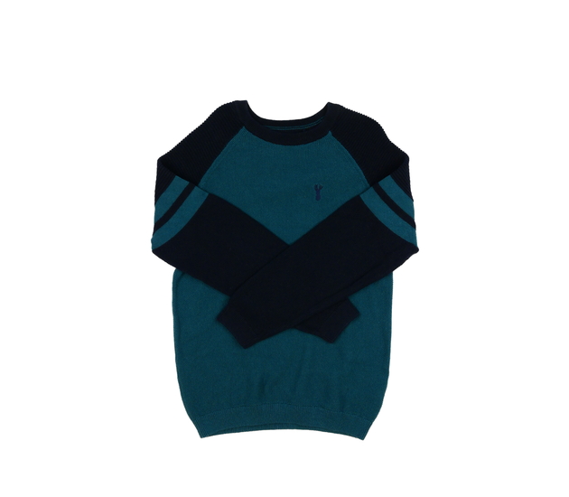 Modrý svetr s tmavými rukávy Next