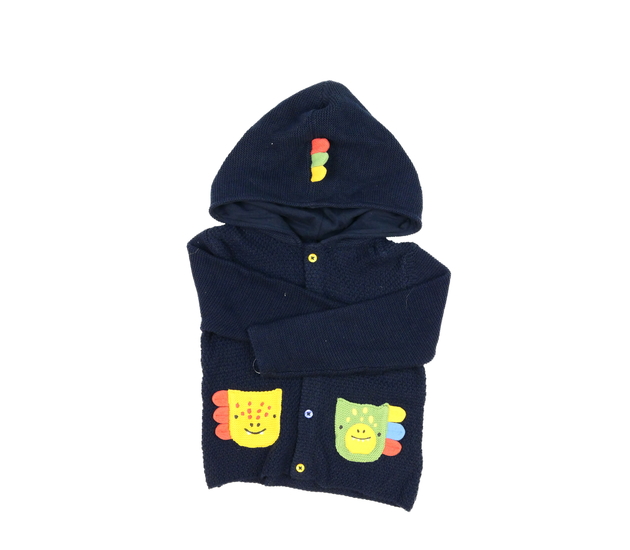 Tmavě modrý svetr se stylovými kapsičkami Tu 