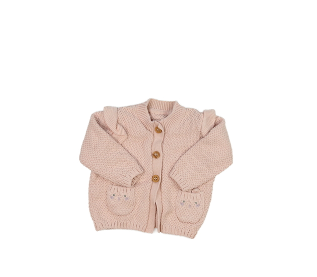 Světle růžový svetřík s volánky Mothercare