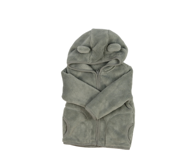 Šedá chlupatá mikina s oušky 