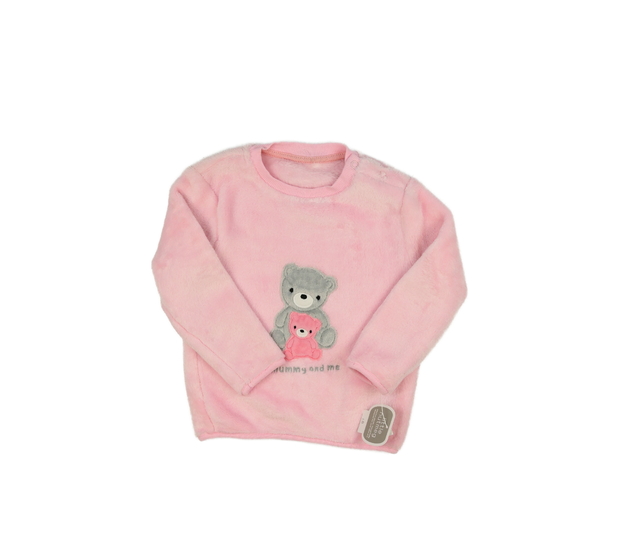 Nová růžová chlupatá mikina s medvědem Nutmeg