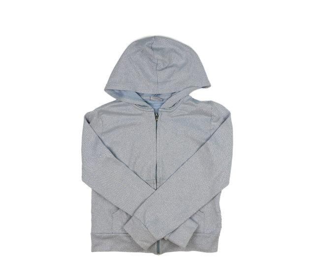 Modrá mikina s metalickým vláknem 