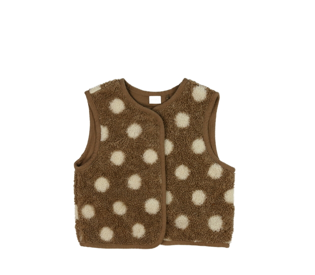 Hnědá beránková vesta Next