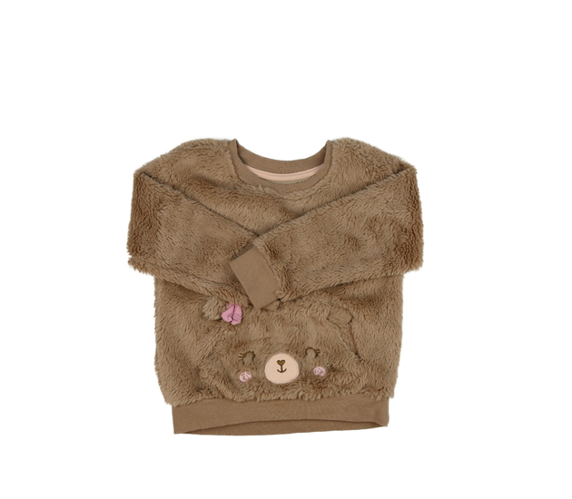 Hnědá chlupatá mikina s čumáčkem Nutmeg