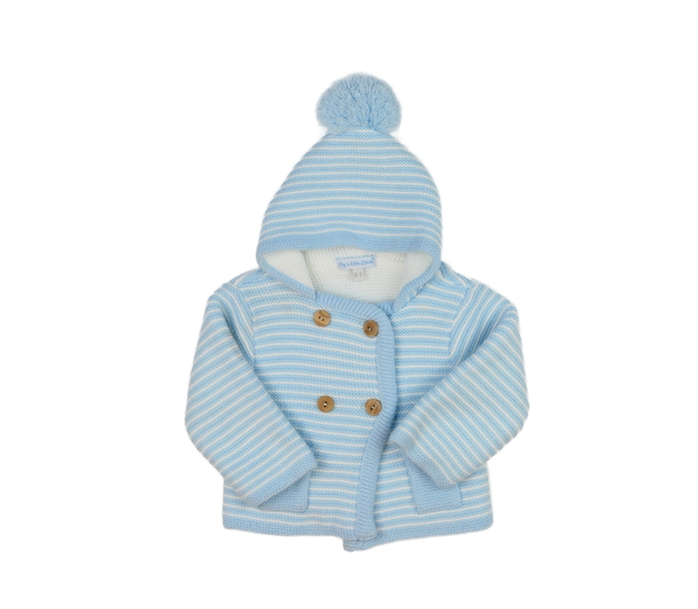 Modrá mikina s bílými pruhy 