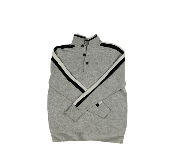 Šedý přízový svetřík s límečkem 